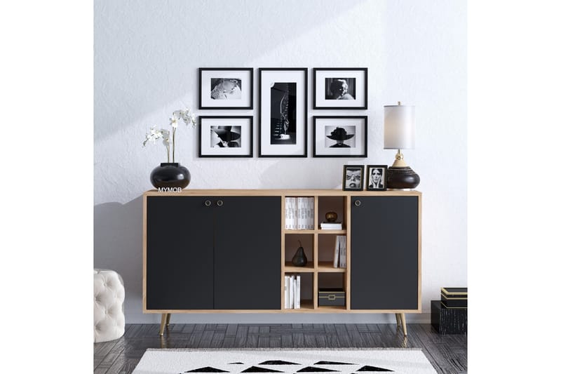 SIDEBOARD 40x140 cm Natur/Antracit - Förvaring - Förvaringsmöbler - Skänkar & sideboards