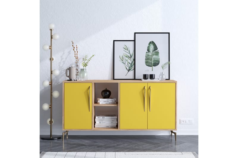 SIDEBOARD 40x140 cm Natur/Grön/Svart - Förvaring - Förvaringsmöbler - Skänkar & sideboards