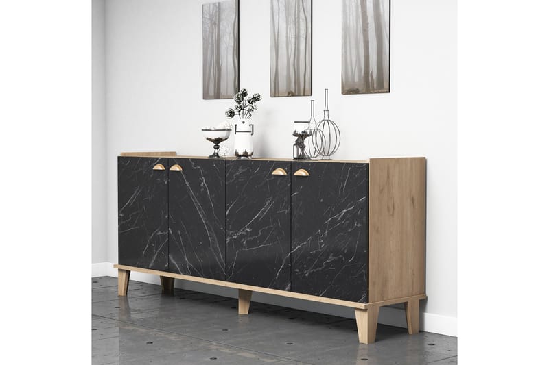 SIDEBOARD 41x182 cm Natur/Svart - Förvaring - Förvaringsmöbler - Skänkar & sideboards