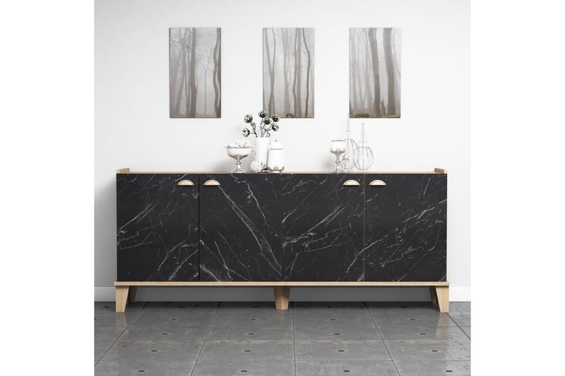 SIDEBOARD 41x182 cm Natur/Svart - Förvaring - Förvaringsmöbler - Skänkar & sideboards