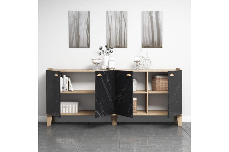 SIDEBOARD 41x182 cm Natur/Svart - Förvaring - Förvaringsmöbler - Skänkar & sideboards