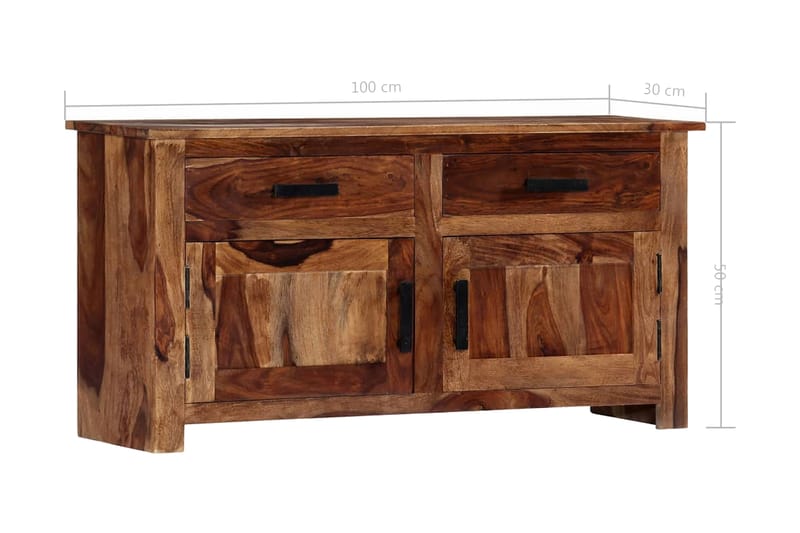 Skänk 100x30x50 cm massivt sheshamträ - Brun - Förvaring - Förvaringsmöbler - Skänkar & sideboards