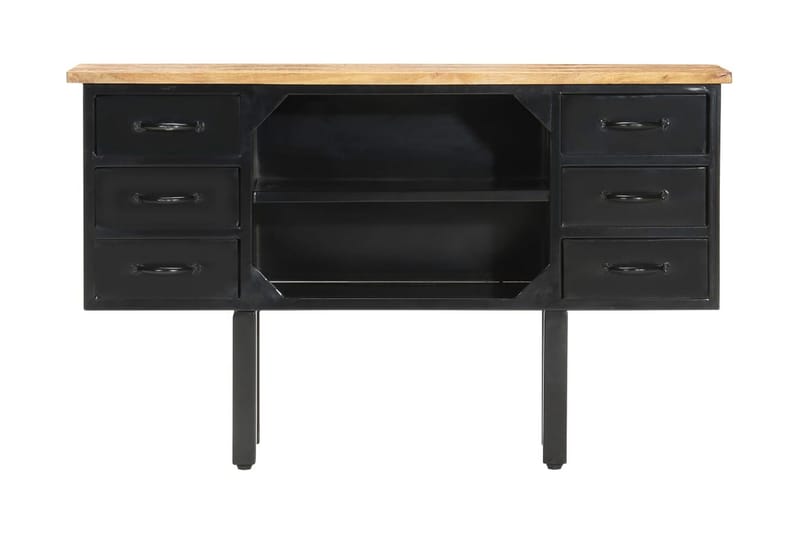 Skänk 110x30x65 cm massivt grovt mangoträ och stål - Brun - Förvaring - Förvaringsmöbler - Skänkar & sideboards