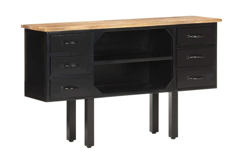 Skänk 110x30x65 cm massivt grovt mangoträ och stål - Brun - Förvaring - Förvaringsmöbler - Skänkar & sideboards