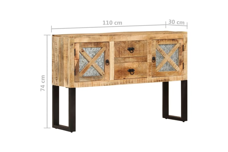 Skänk 110x30x74 cm grovt mangoträ - Brun - Förvaring - Förvaringsmöbler - Skänkar & sideboards