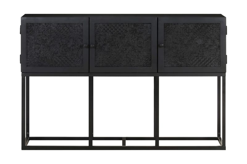 Skänk 115x30x76 cm massivt mangoträ - Svart - Förvaring - Förvaringsmöbler - Skänkar & sideboards