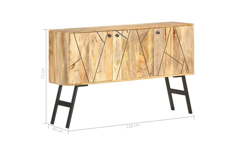 Skänk 118x30x75 cm massivt mangoträ - Brun - Förvaring - Förvaringsmöbler - Skänkar & sideboards