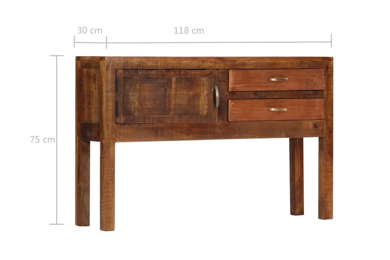 Skänk 118x30x75 cm massivt mangoträ - Brun - Förvaring - Förvaringsmöbler - Skänkar & sideboards