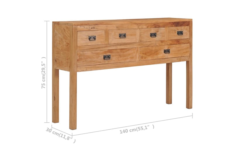 Skänk 125x30x75 cm massiv teak - Brun - Förvaring - Förvaringsmöbler - Skänkar & sideboards