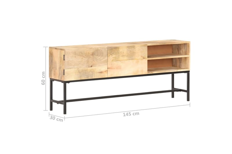 Skänk 145x30x60 cm massivt mangoträ - Brun - Förvaring - Förvaringsmöbler - Skänkar & sideboards