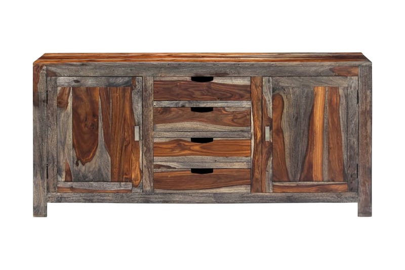 Skänk 160x40x75 cm grå massivt shesamträ - Grå - Förvaring - Förvaringsmöbler - Skänkar & sideboards