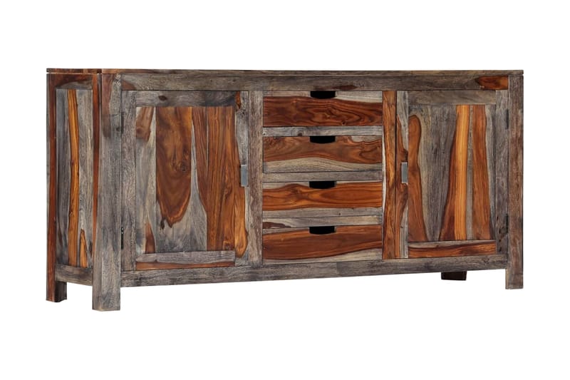 Skänk 160x40x75 cm grå massivt shesamträ - Grå - Förvaring - Förvaringsmöbler - Skänkar & sideboards