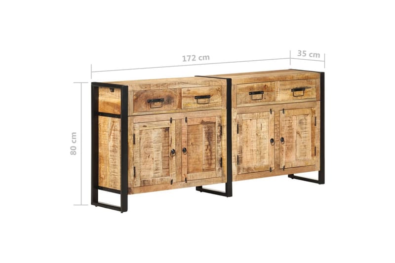 Skänk 172x35x80 cm massivt mangoträ - Brun - Förvaring - Förvaringsmöbler - Skänkar & sideboards