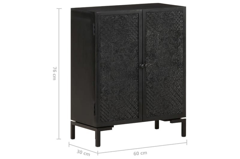 Skänk 60x30x76 cm massivt mangoträ - Svart - Förvaring - Förvaringsmöbler - Skänkar & sideboards