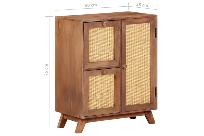 Skänk 60x35x75 cm massivt mangoträ - Brun - Förvaring - Förvaringsmöbler - Skänkar & sideboards