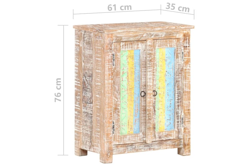 Skänk 61x35x76 cm grovt akaciaträ - Flerfärgad - Förvaring - Förvaringsmöbler - Skänkar & sideboards