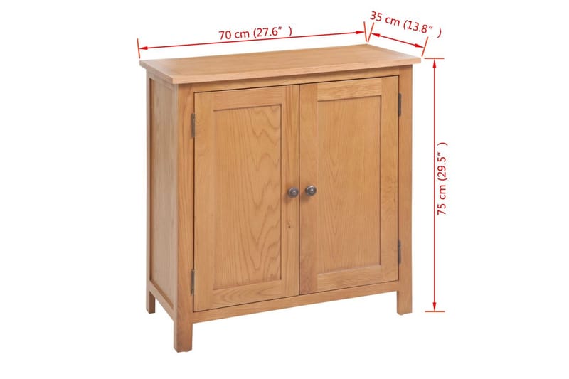 Skänk 70x35x75 cm massiv ek - Brun - Förvaring - Förvaringsmöbler - Skänkar & sideboards