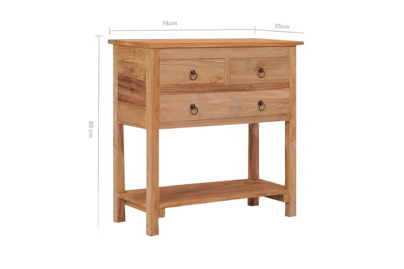 Skänk 78x35x80 cm massiv teak - Brun - Förvaring - Förvaringsmöbler - Skänkar & sideboards