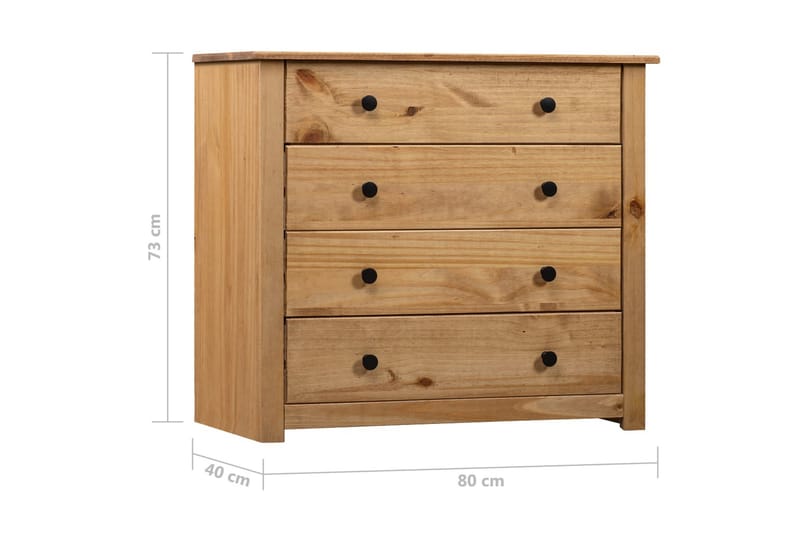 Skänk 80x40x73 cm furu Panama - Brun - Förvaring - Förvaringsmöbler - Skänkar & sideboards