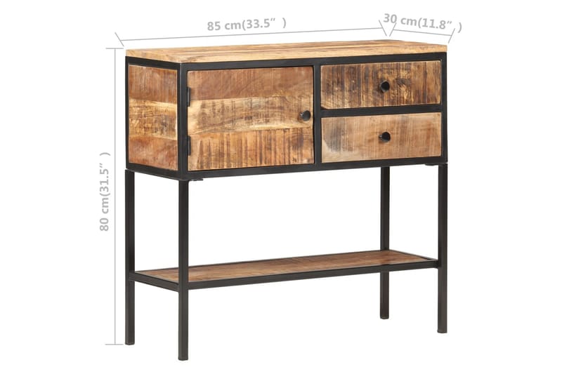 Skänk 85x30x80 cm grovt mangoträ - Brun - Förvaring - Förvaringsmöbler - Skänkar & sideboards