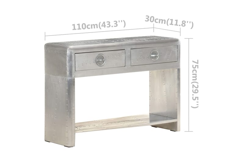 Skänk aviatorstil 110x30x75 cm metall - Vit - Förvaring - Förvaringsmöbler - Skänkar & sideboards