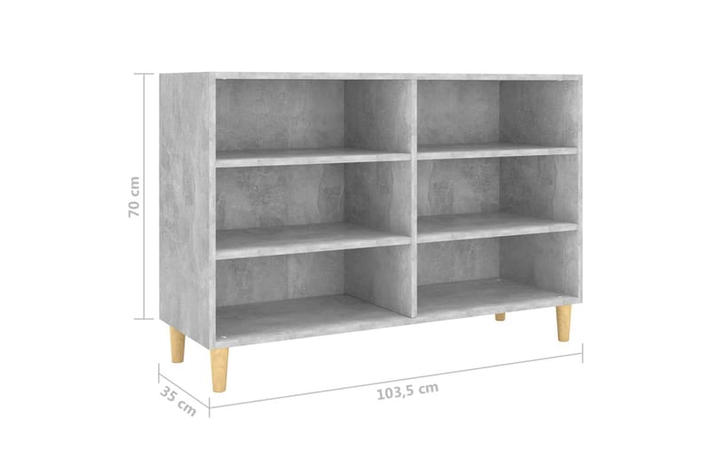 Skänk betonggrå 103,5x35x70 cm spånskiva - Betonggrå - Förvaring - Förvaringsmöbler - Skänkar & sideboards