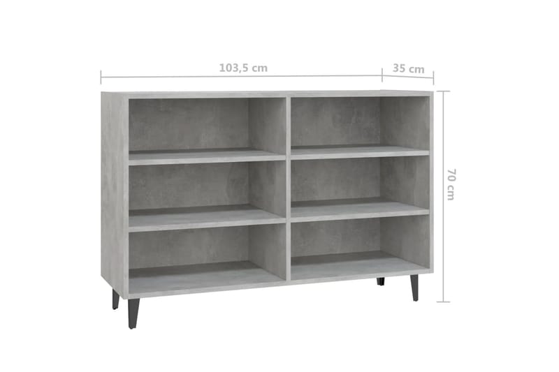 Skänk betonggrå 103,5x35x70 cm spånskiva - Betonggrå - Förvaring - Förvaringsmöbler - Skänkar & sideboards