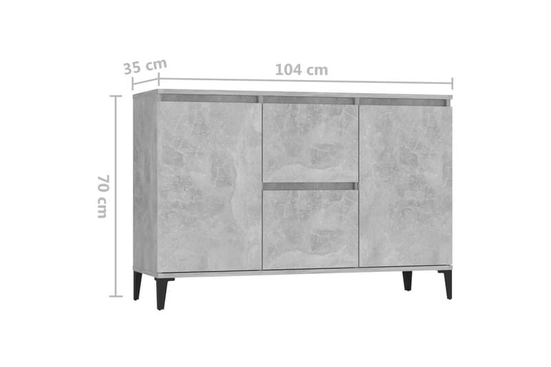 Skänk betonggrå 104x35x70 cm spånskiva - Betonggrå - Förvaring - Förvaringsmöbler - Skänkar & sideboards