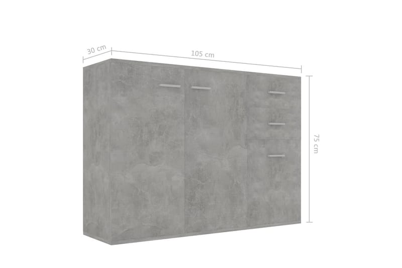 Skänk betonggrå 105x30x75 cm spånskiva - Grå - Förvaring - Förvaringsmöbler - Skänkar & sideboards