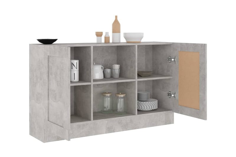 Skänk betonggrå 120x30,5x70 cm spånskiva - Grå - Förvaring - Förvaringsmöbler - Skänkar & sideboards