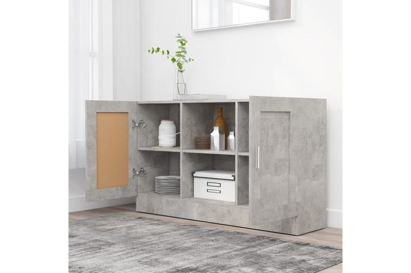 Skänk betonggrå 120x30,5x70 cm spånskiva - Grå - Förvaring - Förvaringsmöbler - Skänkar & sideboards