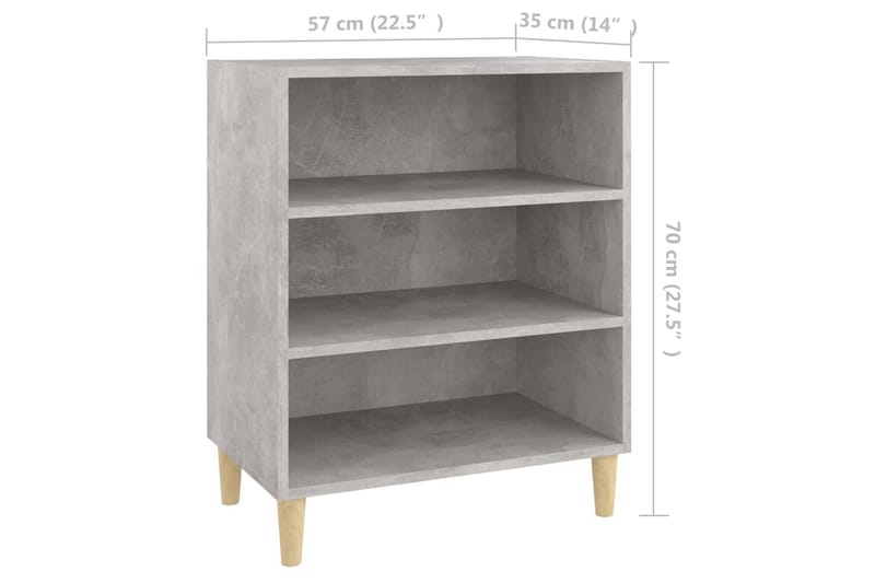 Skänk betonggrå 57x35x70 cm spånskiva - Grå - Förvaring - Förvaringsmöbler - Skänkar & sideboards