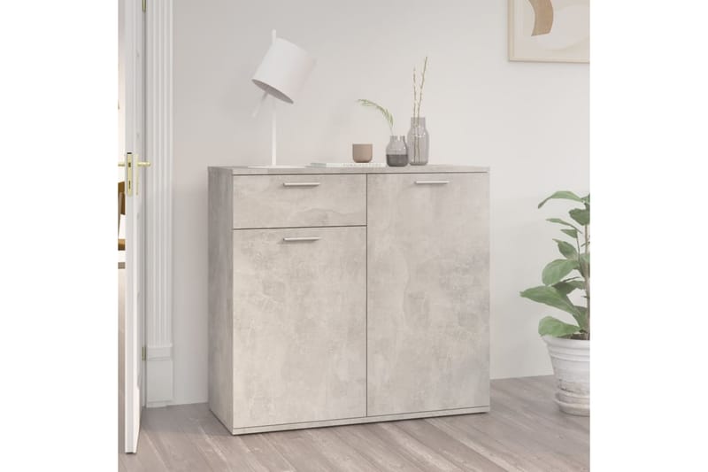 Skänk betonggrå 80x36x75 cm spånskiva - Grå - Förvaring - Förvaringsmöbler - Skänkar & sideboards