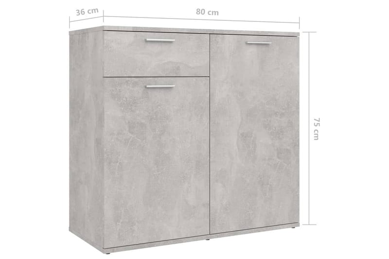 Skänk betonggrå 80x36x75 cm spånskiva - Grå - Förvaring - Förvaringsmöbler - Skänkar & sideboards