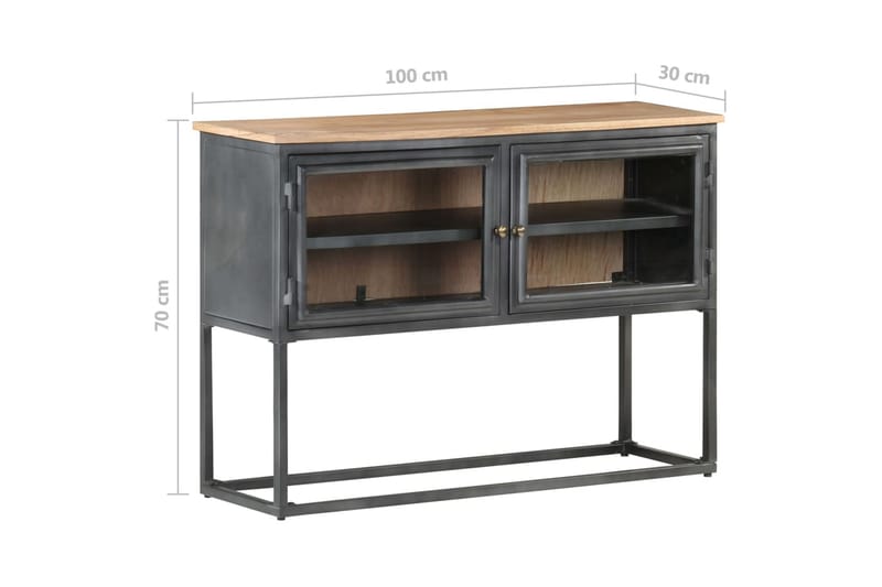 Skänk grå 100x30x70 cm massivt akaciaträ - Grå - Förvaring - Förvaringsmöbler - Skänkar & sideboards