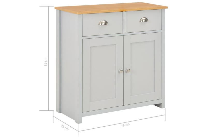 Skänk grå 79x35x81 cm - Grå - Förvaring - Förvaringsmöbler - Skänkar & sideboards