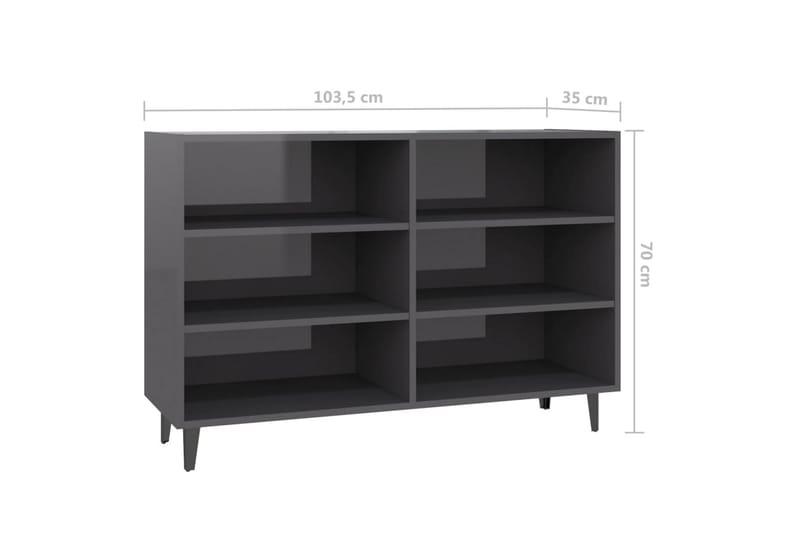 Skänk grå högglans 103,5x35x70 cm spånskiva - Grå högglans - Förvaring - Förvaringsmöbler - Skänkar & sideboards