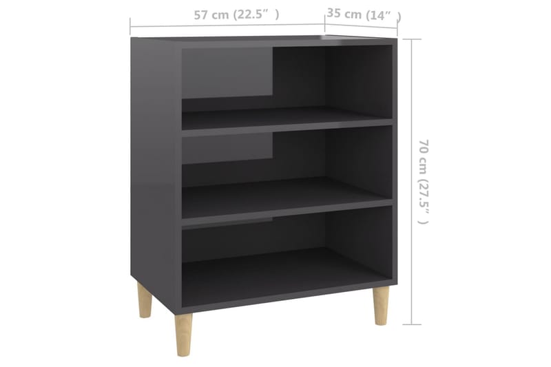 Skänk grå högglans 57x35x70 cm spånskiva - Grå - Förvaring - Förvaringsmöbler - Skänkar & sideboards