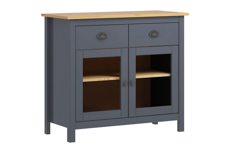 Skänk Hill Range grå 90x40x80 cm massiv furu - Grå - Förvaring - Förvaringsmöbler - Skänkar & sideboards