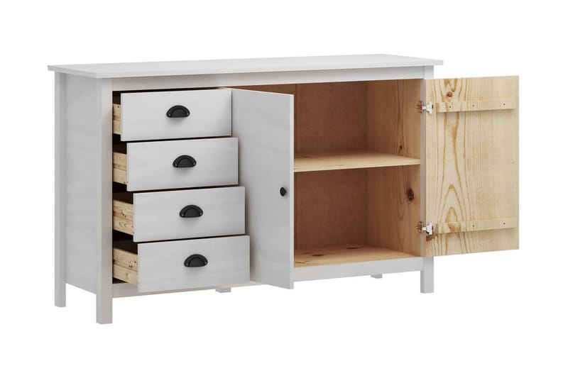 Skänk Hill Range vit 130x40x80 cm massiv furu - Vit - Förvaring - Förvaringsmöbler - Skänkar & sideboards