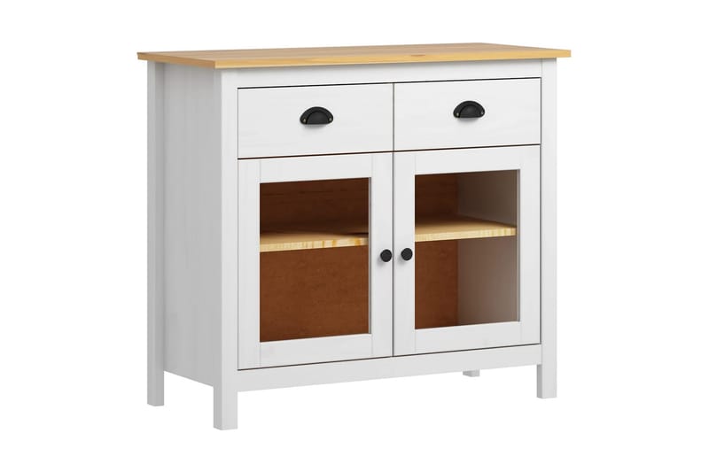 Skänk Hill Range vit 90x40x80 cm massiv furu - Vit - Förvaring - Förvaringsmöbler - Skänkar & sideboards