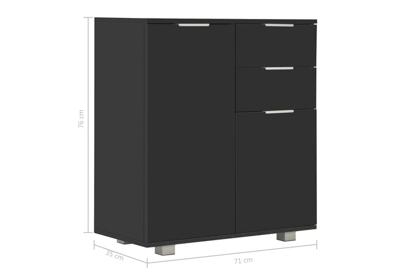 Skänk högglans svart 71x35x76 cm spånskiva - Svart - Förvaring - Förvaringsmöbler - Skänkar & sideboards