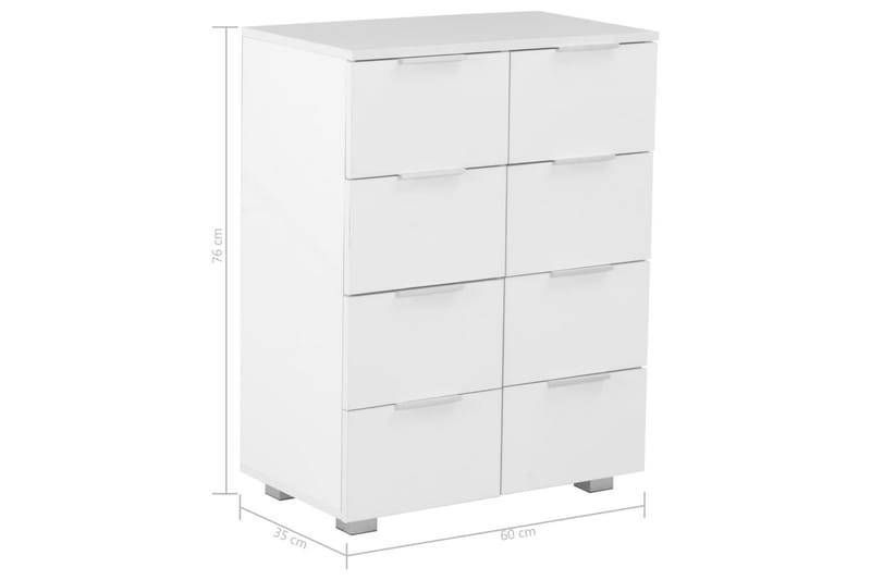 Skänk högglans vit 60x35x80 cm spånskiva - Vit - Förvaring - Förvaringsmöbler - Skänkar & sideboards