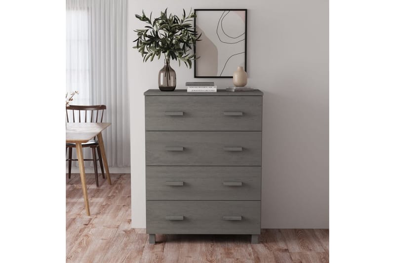 Skänk ljusgrå 79x40x103,5 cm massiv furu - Ljusgrå - Förvaring - Förvaringsmöbler - Skänkar & sideboards