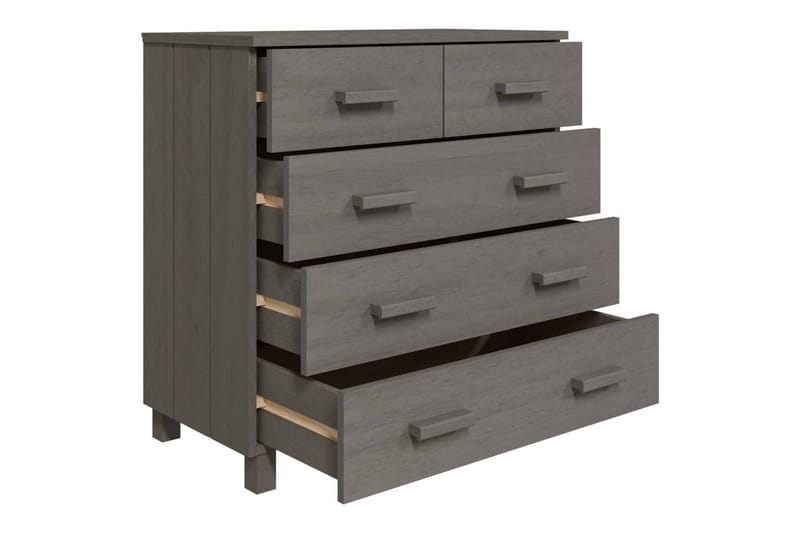 Skänk ljusgrå 79x40x80 cm massiv furu - Ljusgrå - Förvaring - Förvaringsmöbler - Skänkar & sideboards