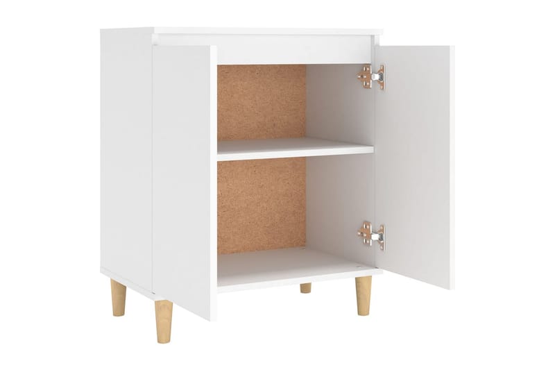 Skänk massiva träben vit 60x35x70 cm spånskiva - Vit - Förvaring - Förvaringsmöbler - Skänkar & sideboards