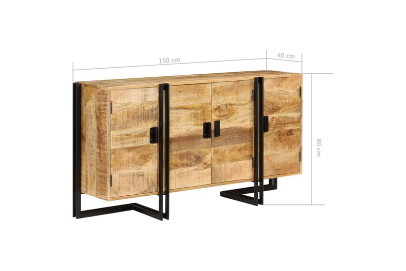 Skänk massivt mangoträ 150x40x80 cm - Brun - Förvaring - Förvaringsmöbler - Skänkar & sideboards