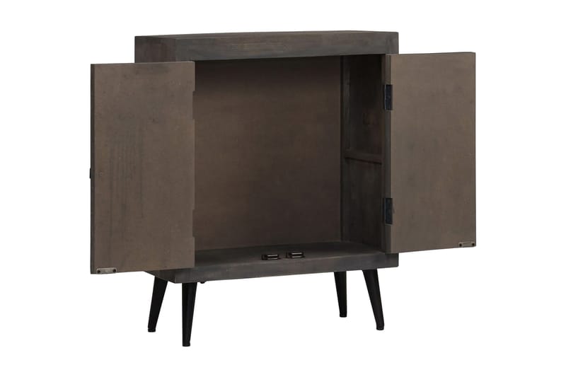 Skänk massivt mangoträ 60x30x76 cm - Grå - Förvaring - Förvaringsmöbler - Skänkar & sideboards