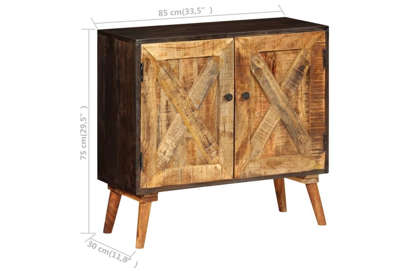 Skänk massivt mangoträ 85x30x75 cm - Brun - Förvaring - Förvaringsmöbler - Skänkar & sideboards