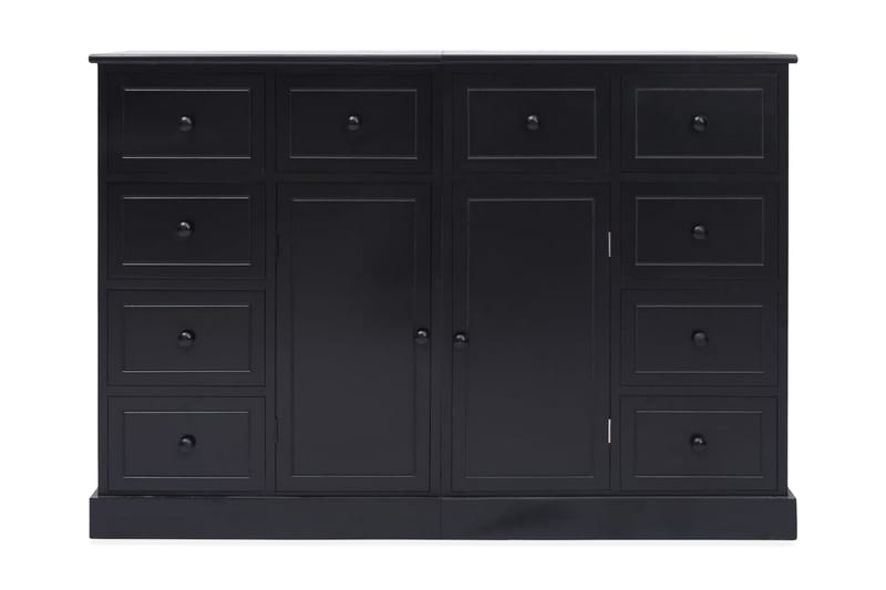 Skänk med 10 lådor svart 113x30x79 cm trä - Svart - Förvaring - Förvaringsmöbler - Skänkar & sideboards